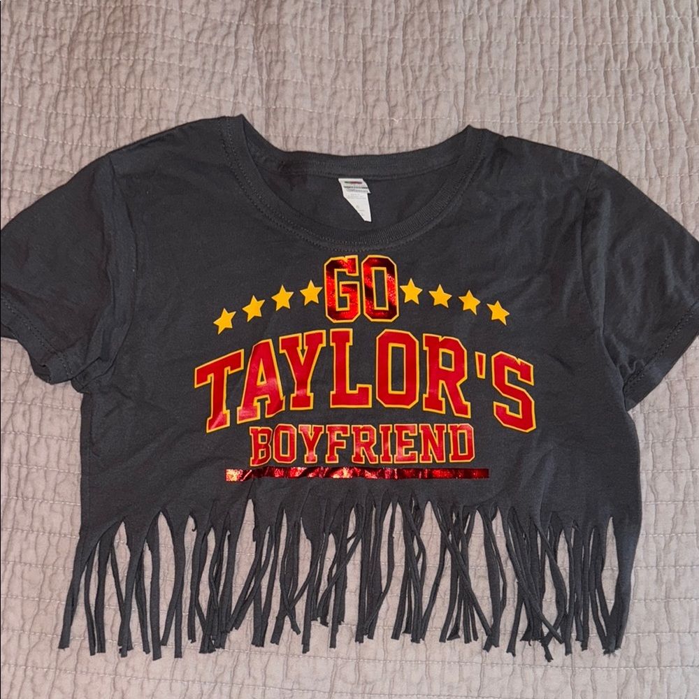 Girls Small Fringed cropped Tee Taylor Swift and Travis Kelsea Inspired